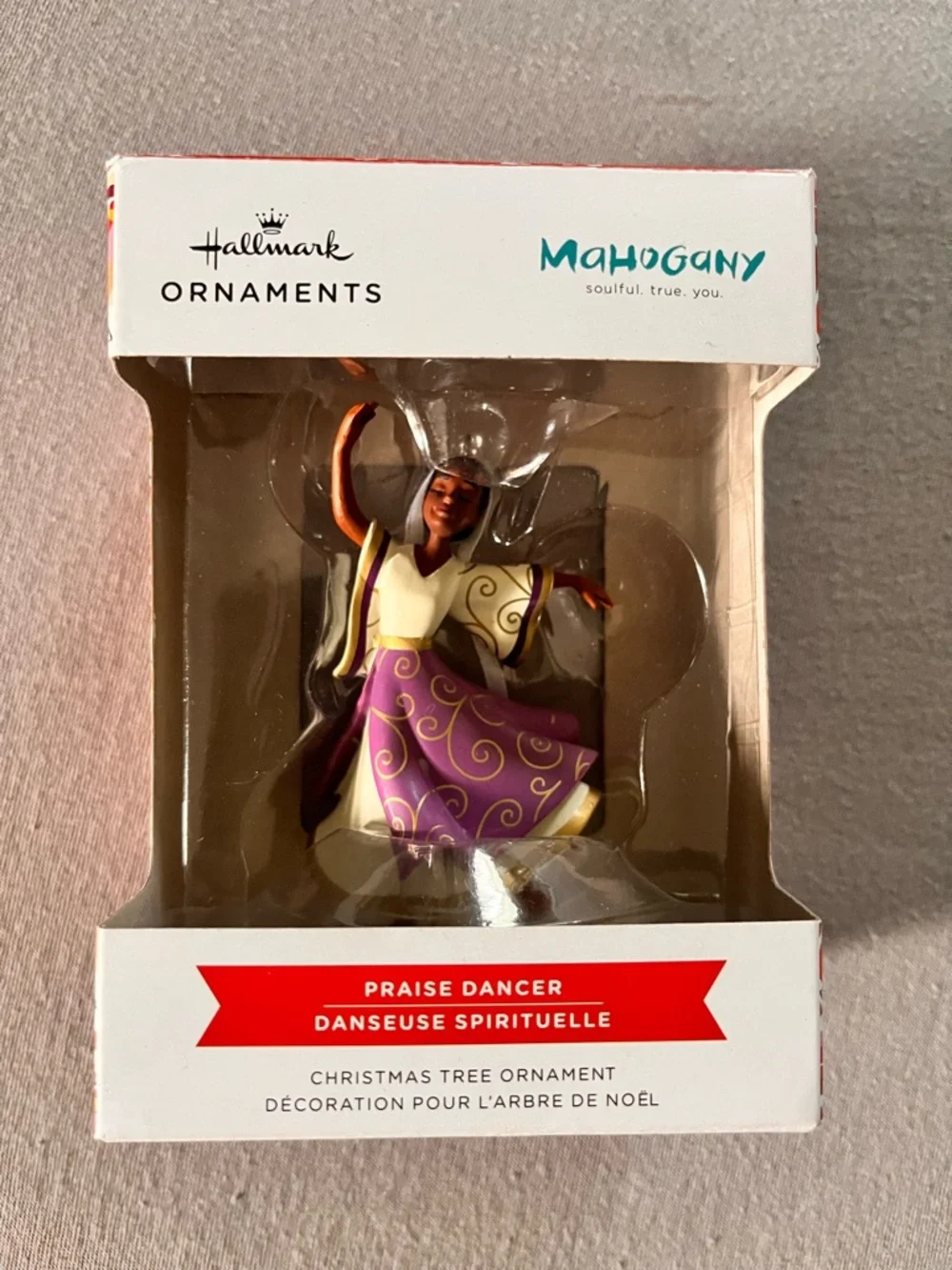Hallmark Mahogany Praise Dancer Ornament — Purple, Cream & Gold